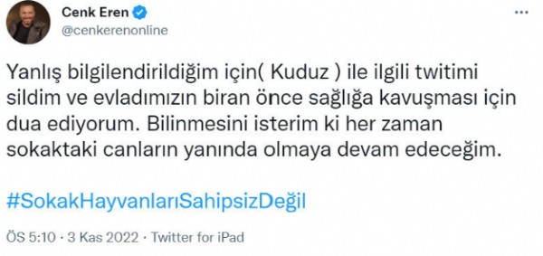 Şarkıcı Cenk Eren kuduz nedeniyle yaşam savaşı veren çocuğa inanmadı: Hayvan düşmanları kudurdu